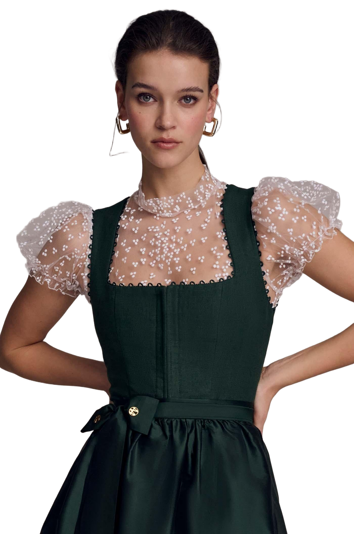 Kinga Mathe Dirndlbluse Leni Weiß