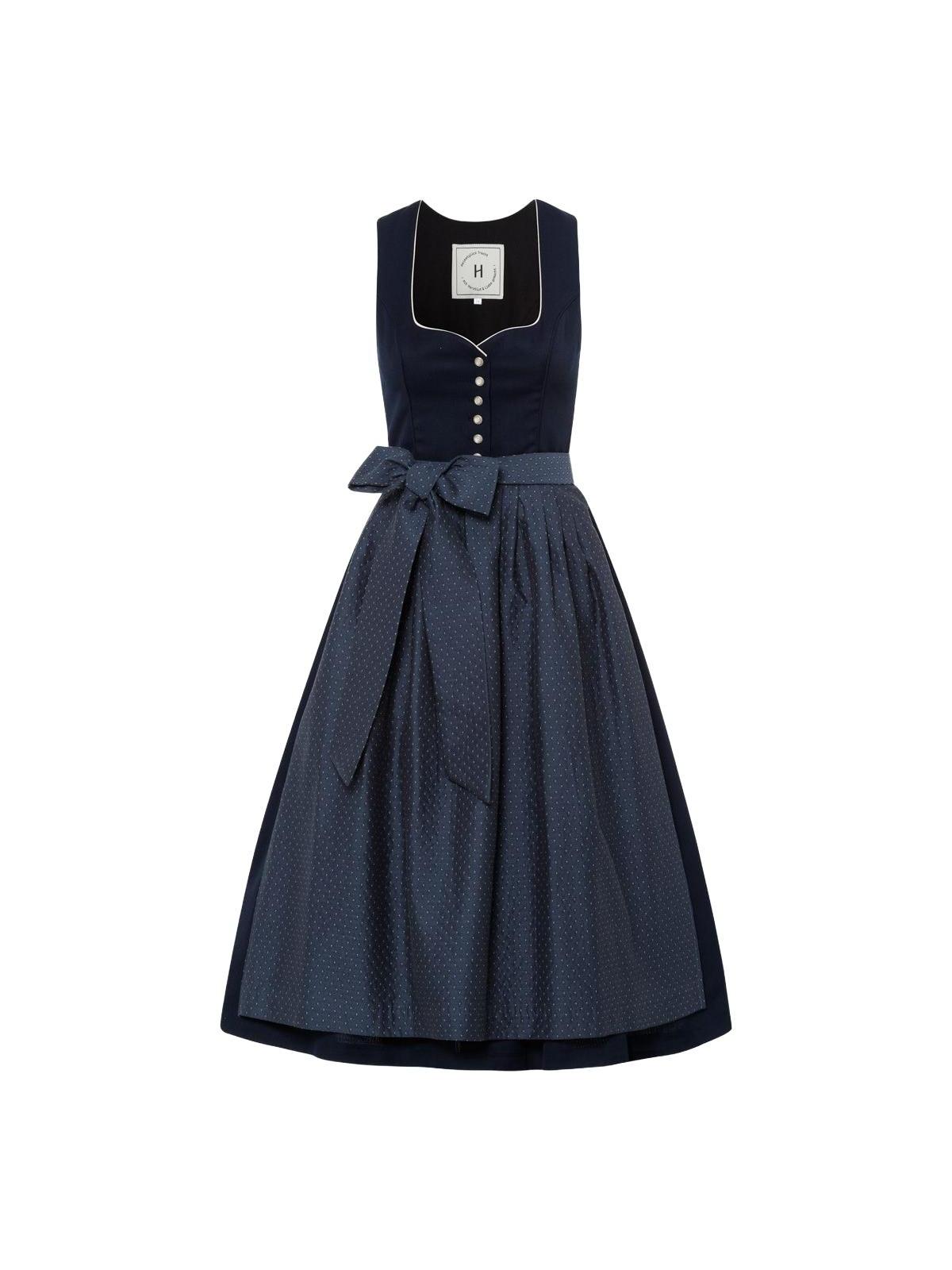 Heimatglück Dirndl Rosalinde Dunkelblau