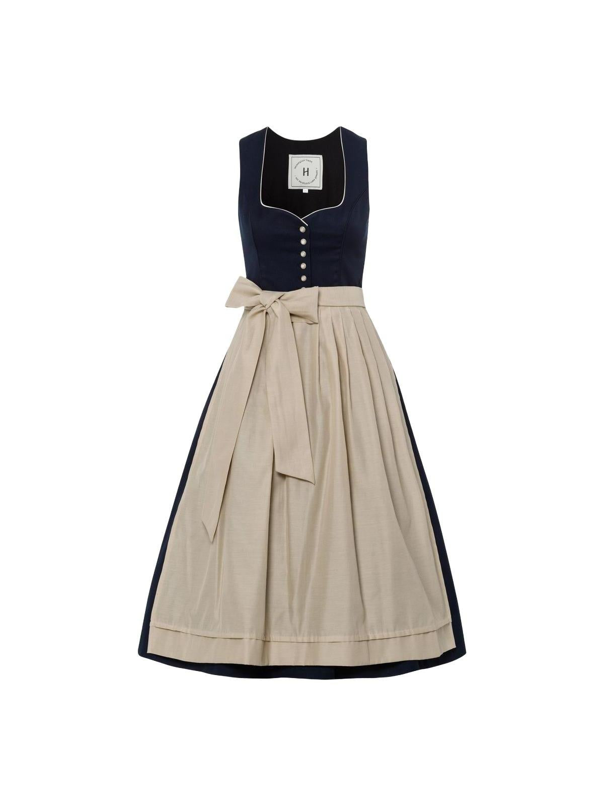 Heimatglück Dirndl Rosalinde Dunkelblau