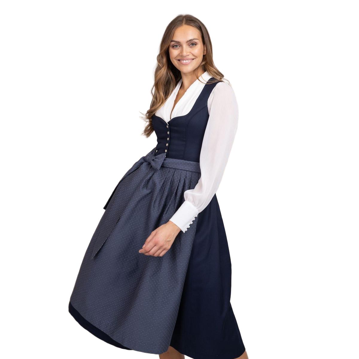 Heimatglück Dirndl Rosalinde Dunkelblau