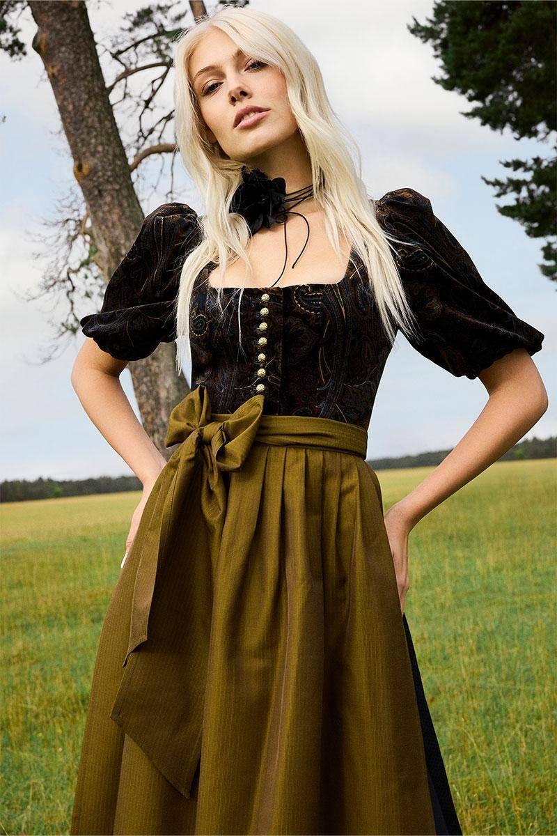 Cocovero Samt-Dirnd Paula Paisly Gold