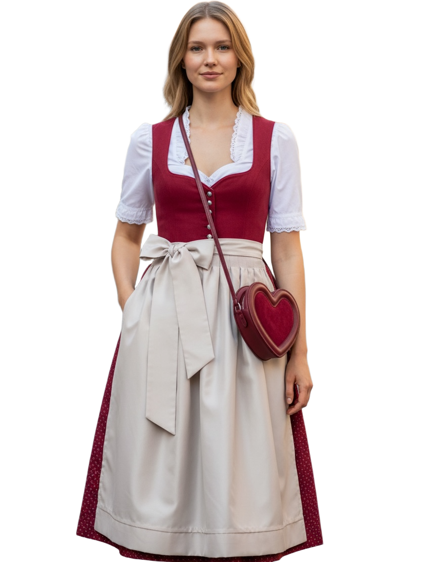 Ostwald Kalbsleder-Handtasche Heart Fuchsia