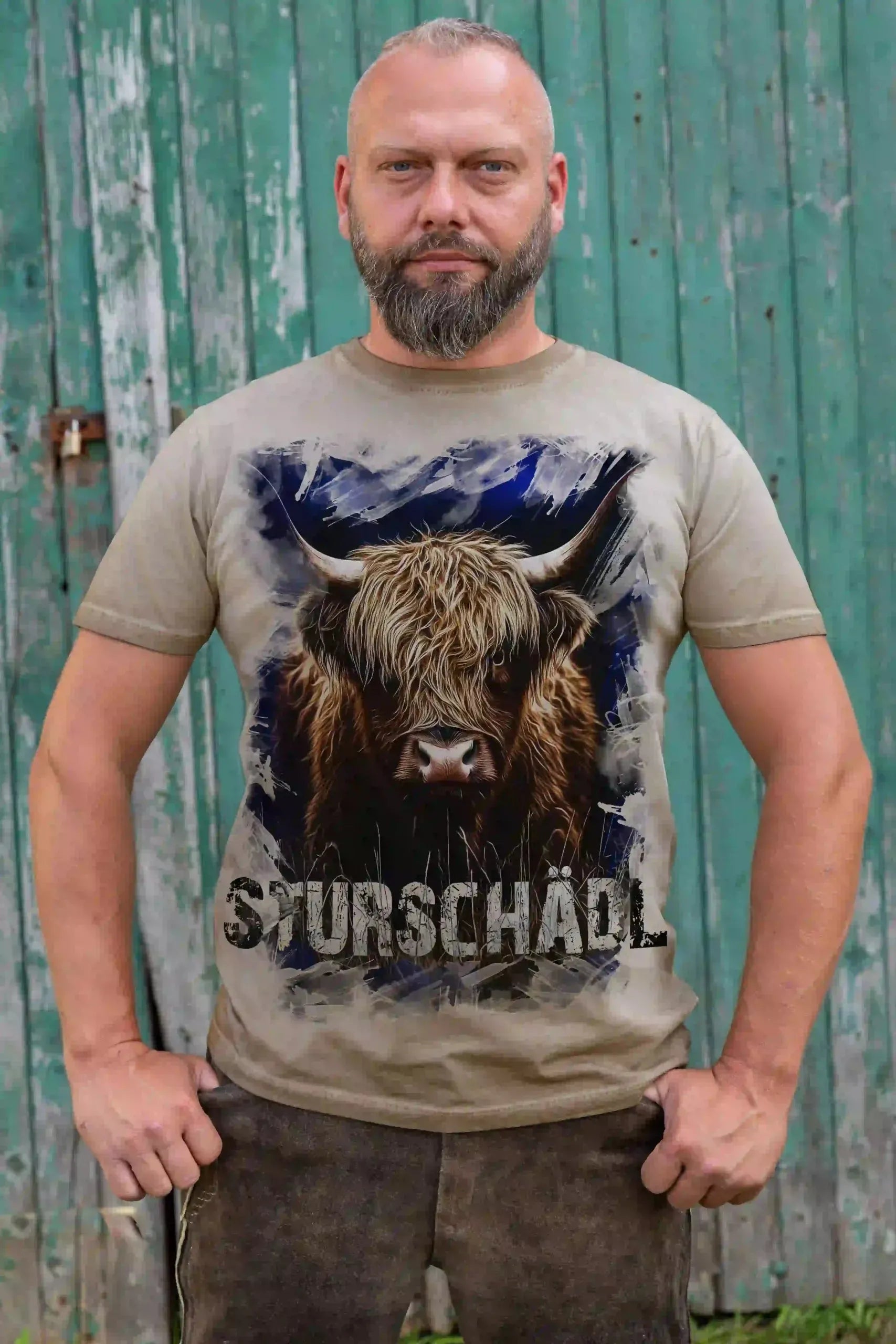 Almtracht T-Shirt Sturschädl Braun