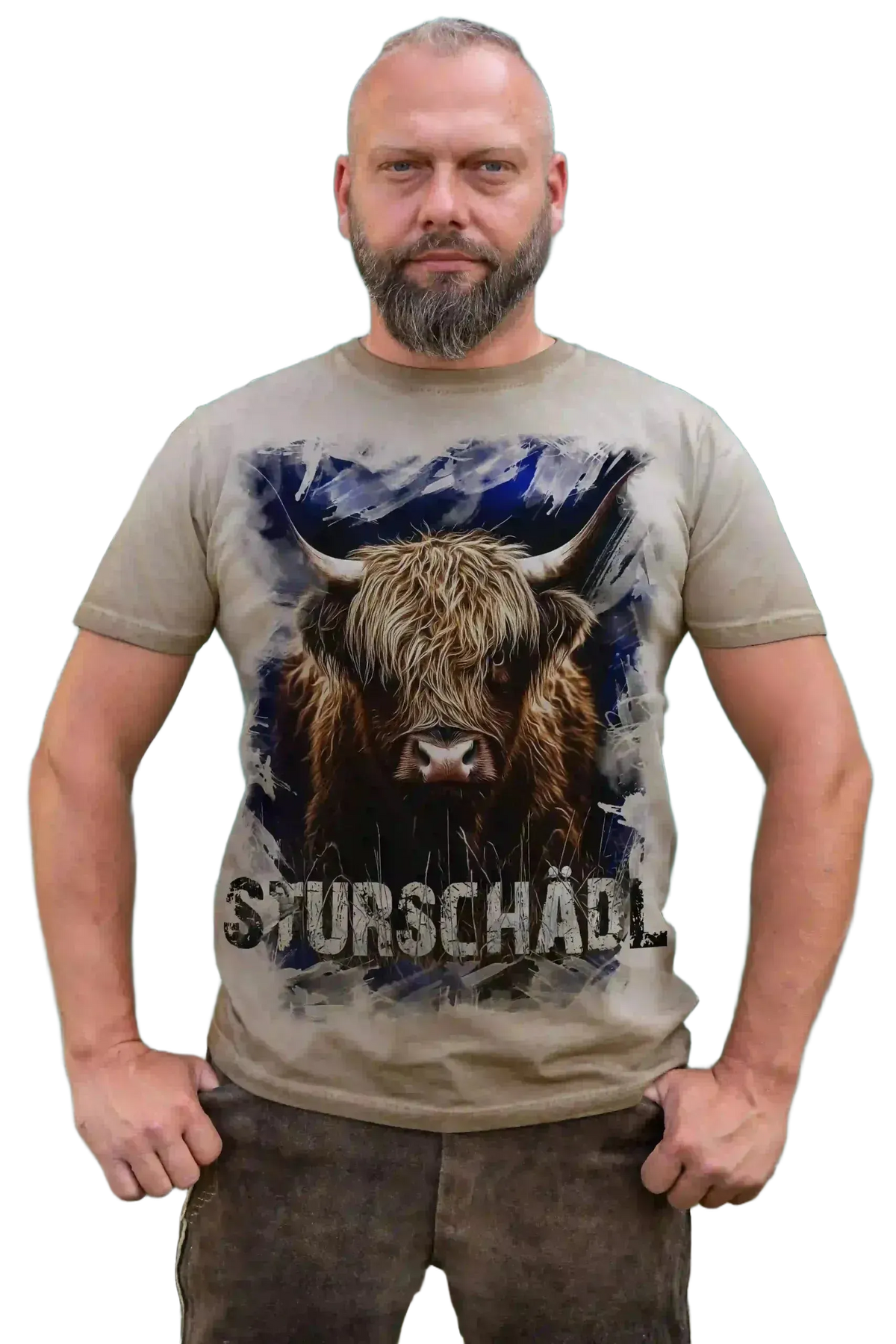 Almtracht T-Shirt Sturschädl Braun