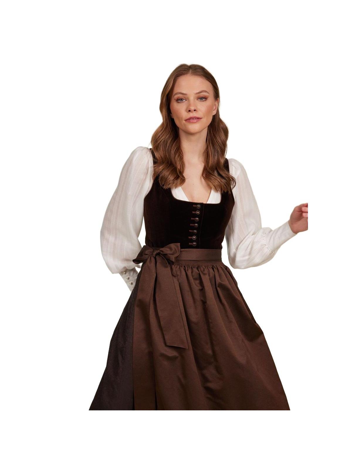 Heimatglück Samt-Dirndl Lisa Braun