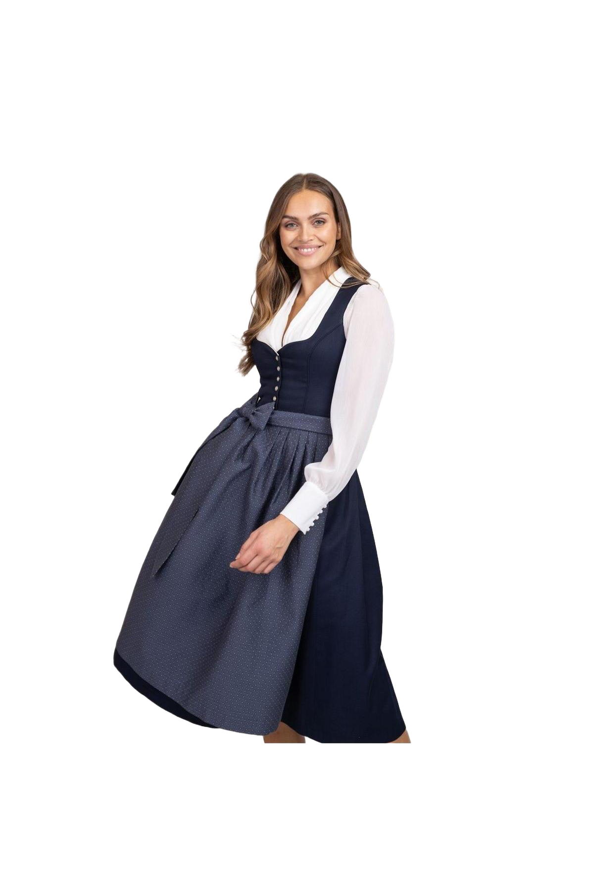 Heimatglück Dirndl Rosalinde Dunkelblau
