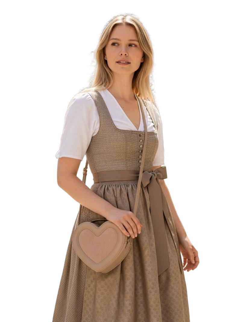 Ostwald Kalbsleder-Handtasche Heart Beige