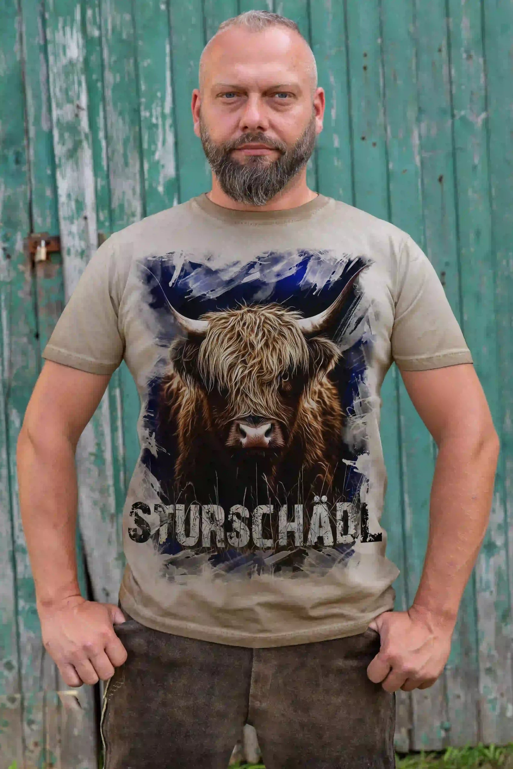 Almtracht T-Shirt Sturschädl Braun