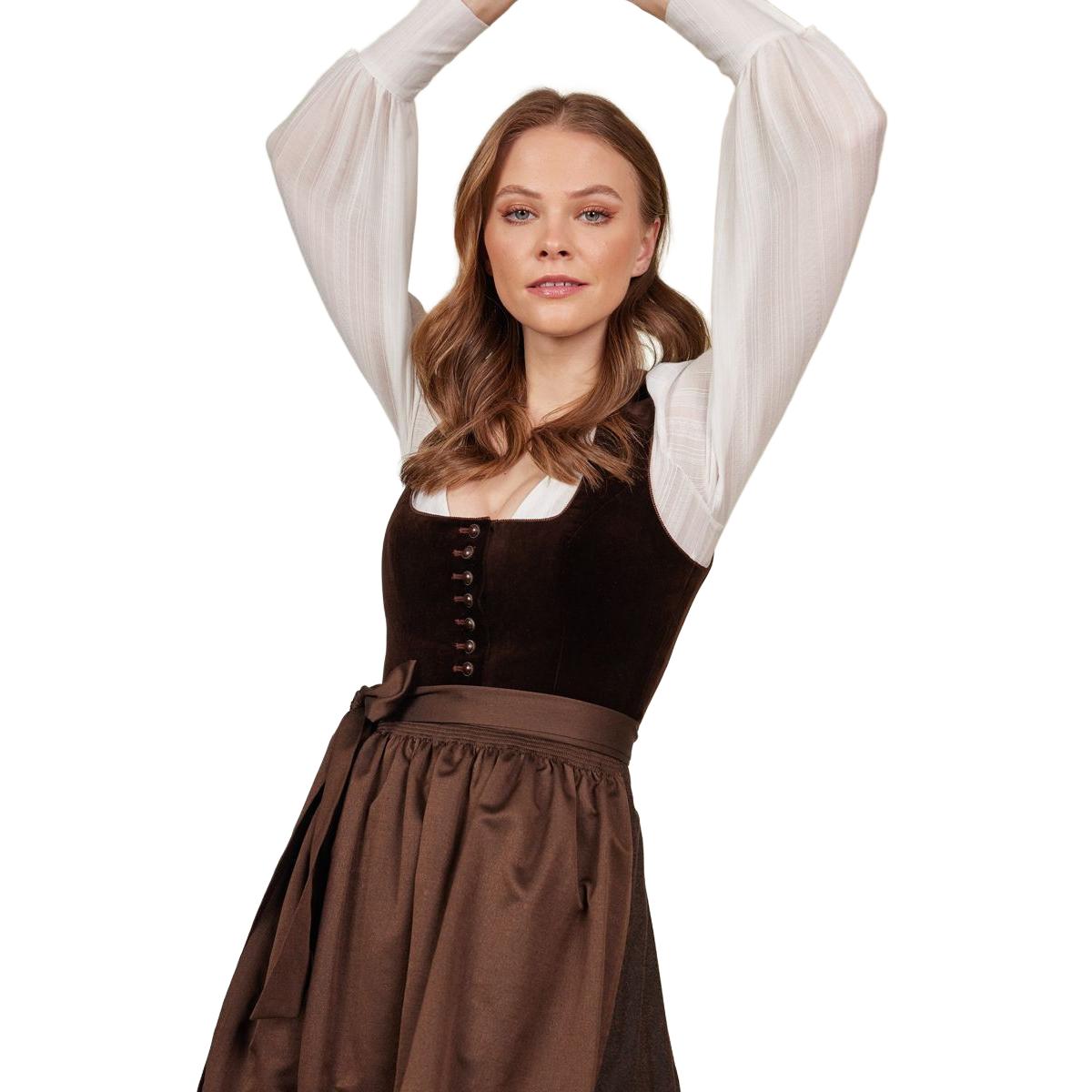 Heimatglück Samt-Dirndl Lisa Braun