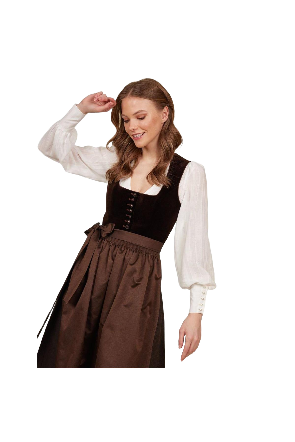 Heimatglück Samt-Dirndl Lisa Braun
