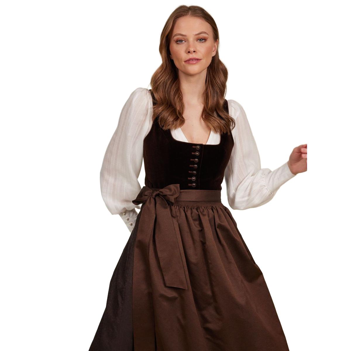 Heimatglück Samt-Dirndl Lisa Braun