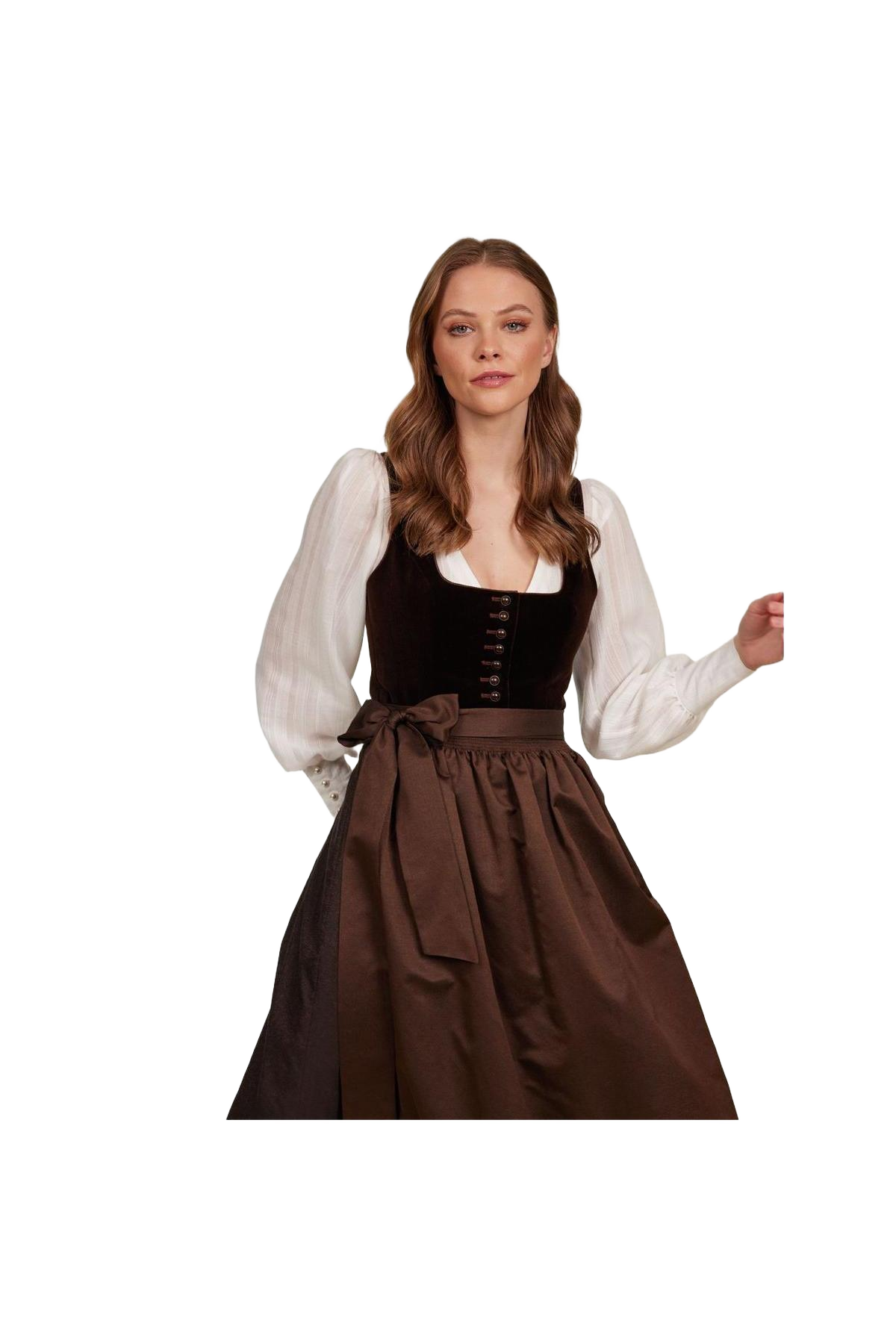 Heimatglück Samt-Dirndl Lisa Braun