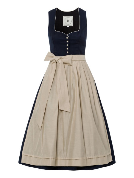 Heimatglück Dirndl Rosalinde Dunkelblau